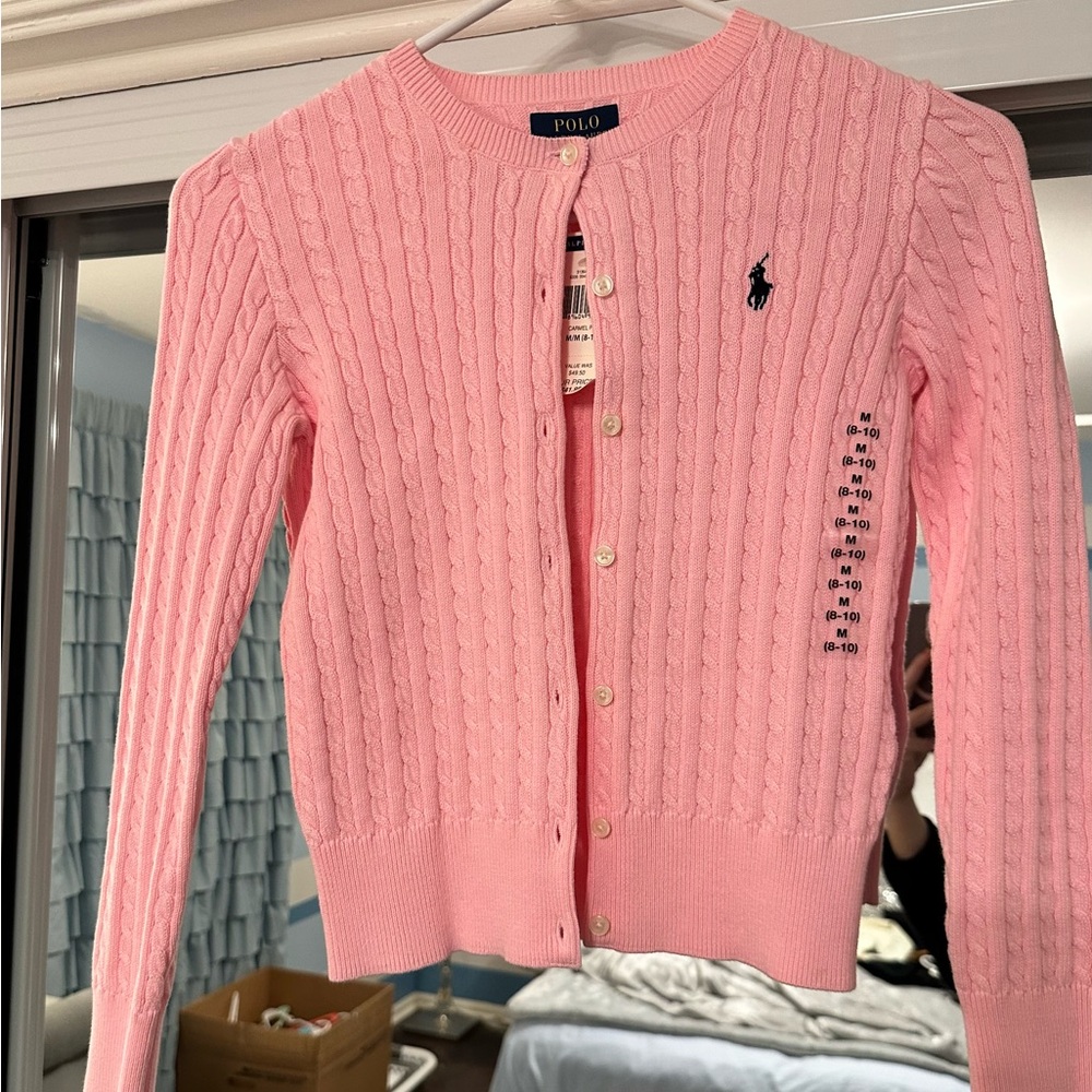 Girls’ Mini-Cable Cotton Cardigan